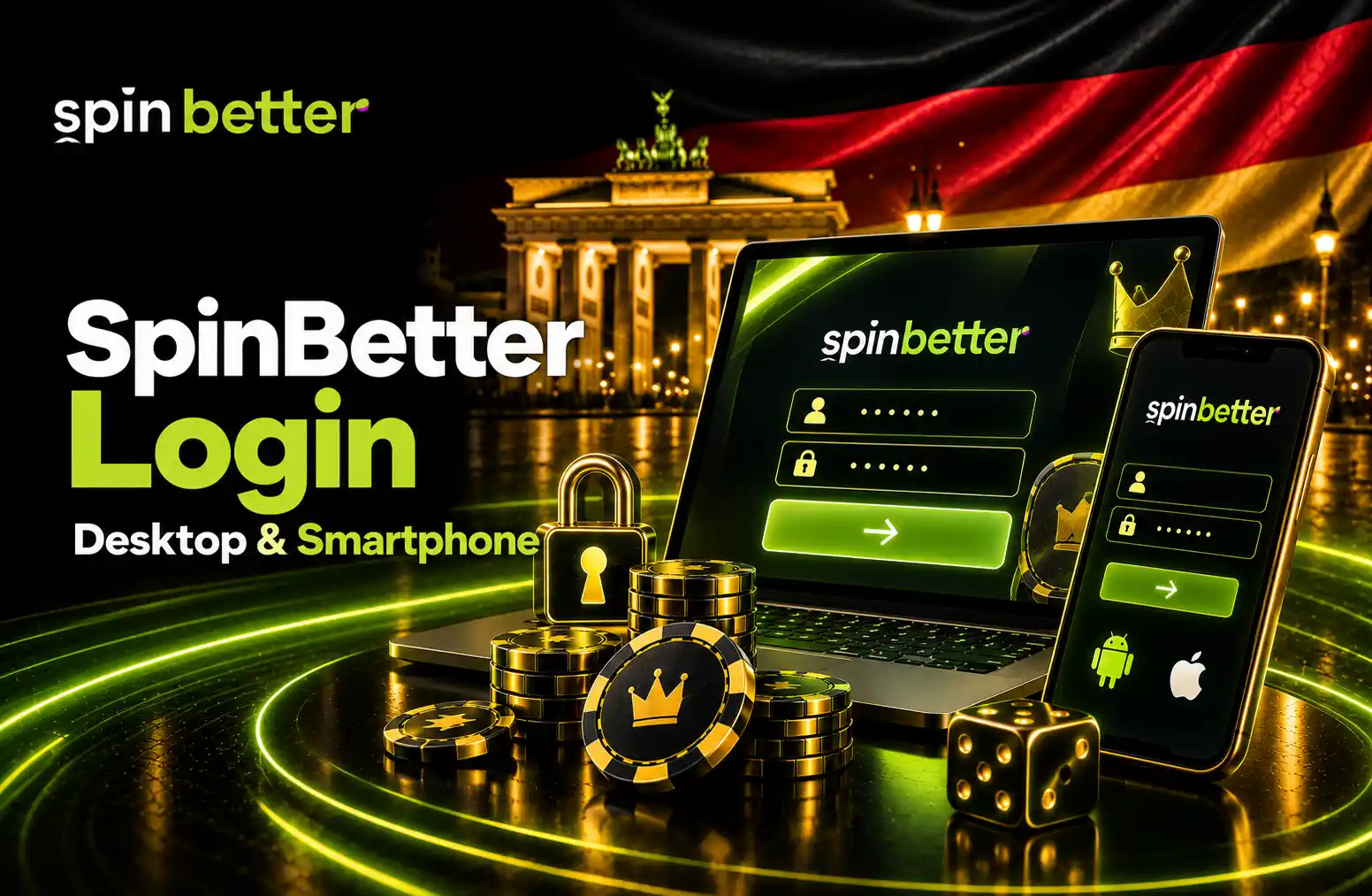 SpinBetter Login auf mobilen Geräten in Deutschland